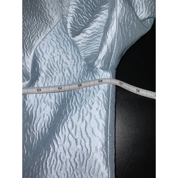 DEVCHATA Women Modest Metallic Floral Print Maxi Dress Gown in Light Blue size S - Picture 10 of 14